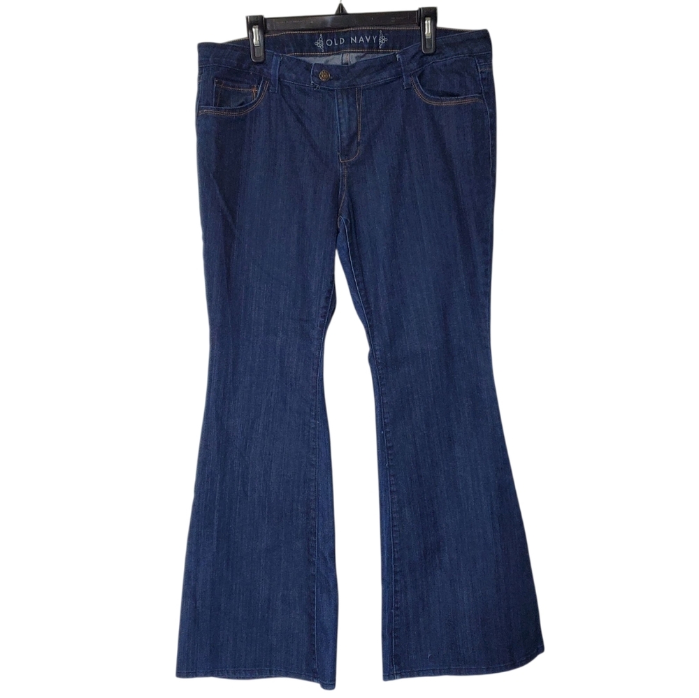 Old Navy Women's Dark Blue Flare Jeans Size 14